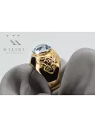 Pierścionek Akwamaryn 14k żółte złoto Styl Vintage vrc078y